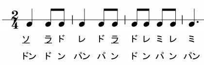 まずはこのような簡単な楽譜から